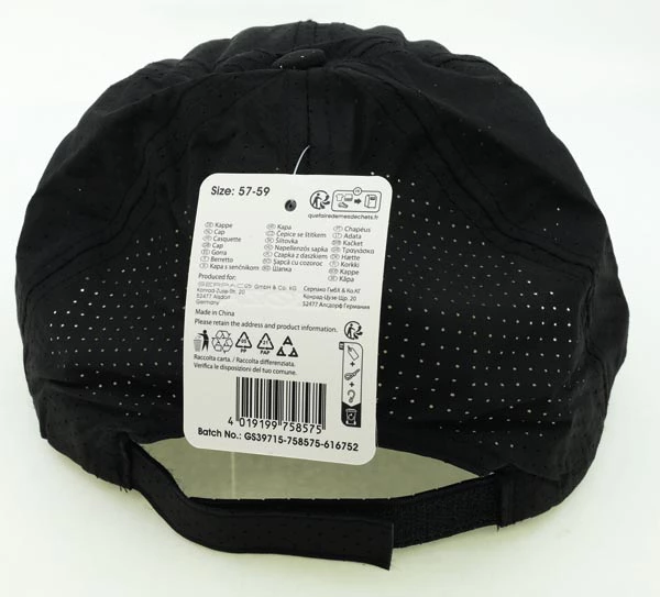 Casquette de baseball perforée 57-59, 5 couleurs 