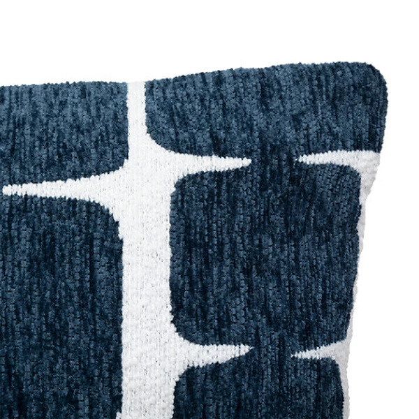 Housse coussin chen jeni 30x50cm, bleu egéen