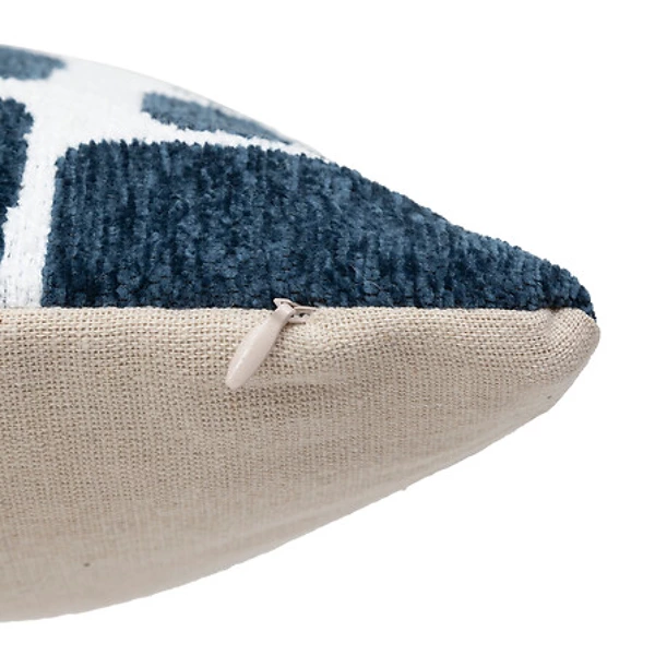 Housse coussin chen jeni 30x50cm, bleu egéen