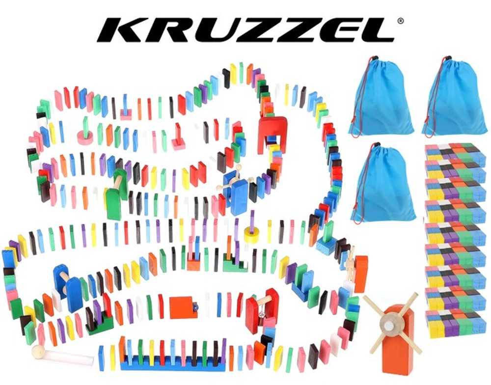 Puzzle de blocs de bois dominos coloré 1131
