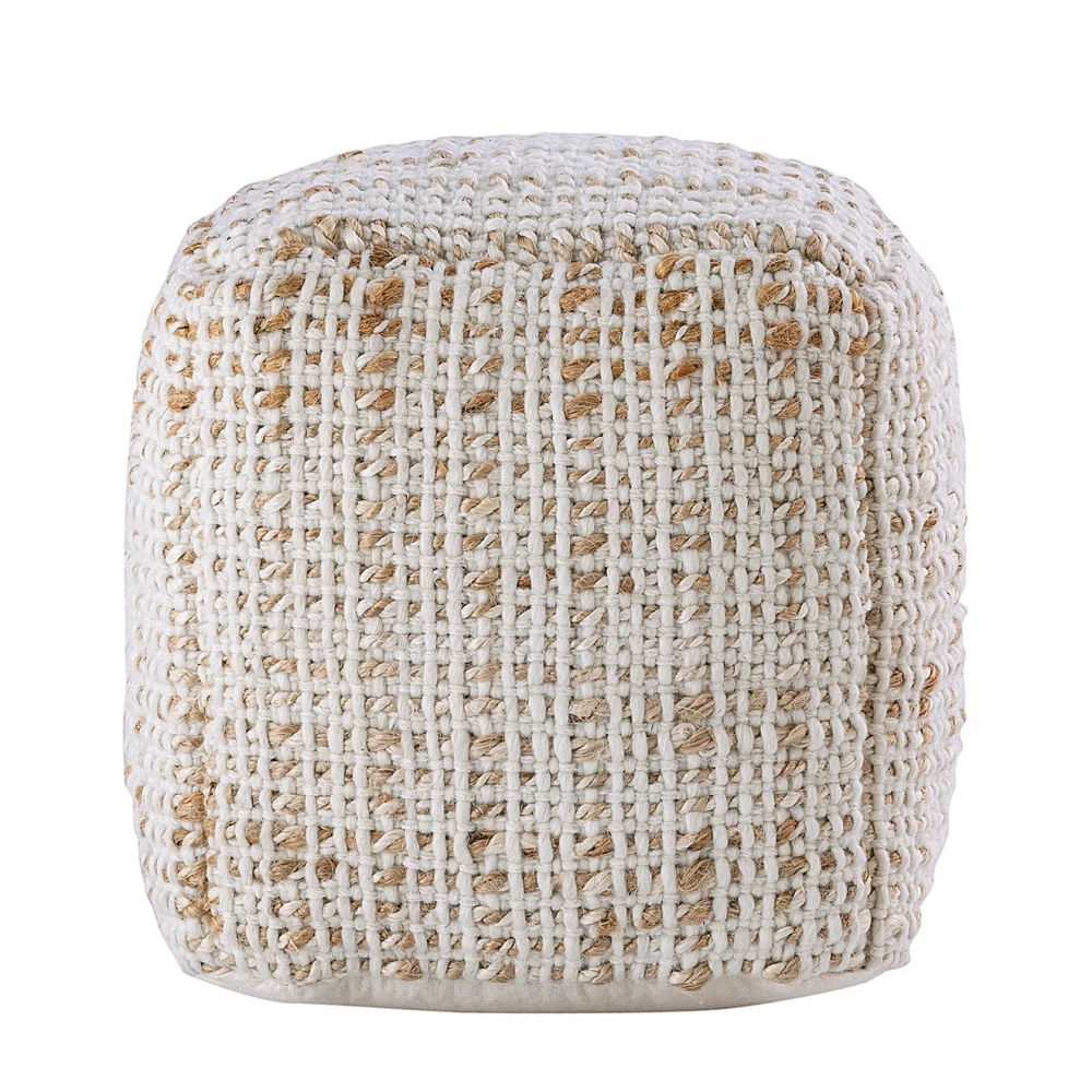 Pouf tabouret carré jute 45x45x45cm 