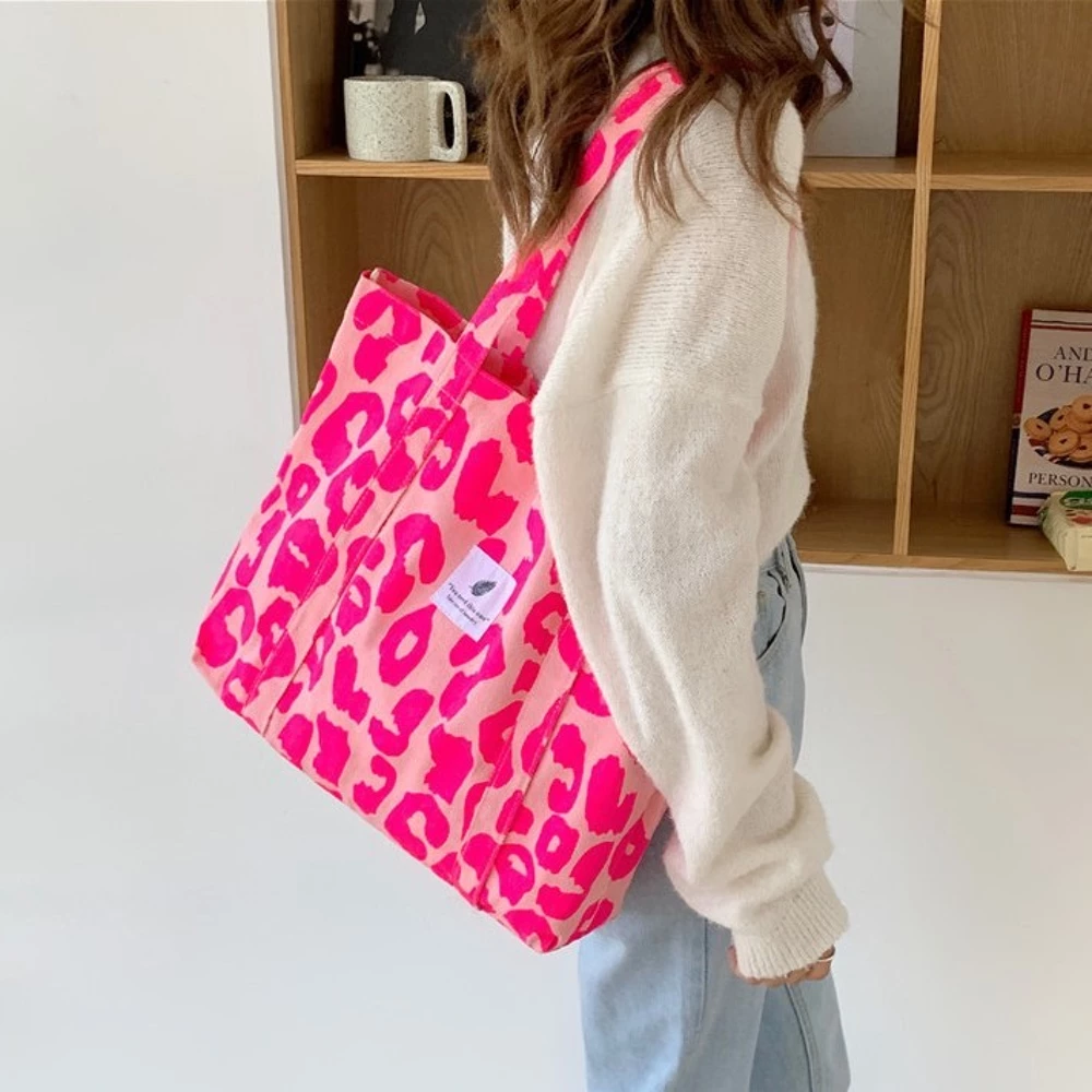 Grand sac en tissu 58x44x10cm, panthère rose