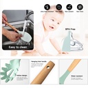 Kit de 11 ustensiles de cuisine en silicone et manches en bois