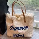 SAC DE PLAGE BOHO A franges crème clair TP11B