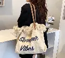 SAC DE PLAGE BOHO A franges crème clair TP11B