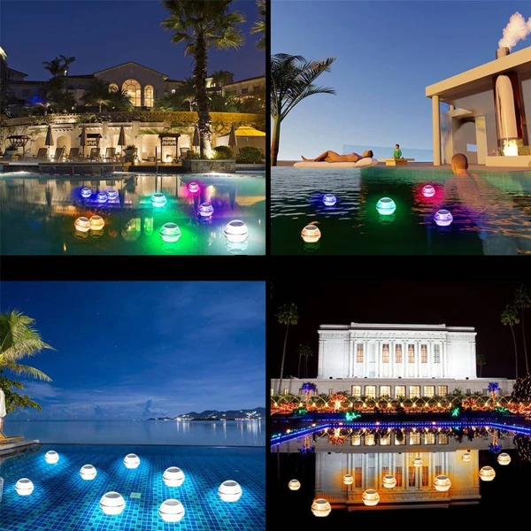 Eclairage de piscine solaire flottant