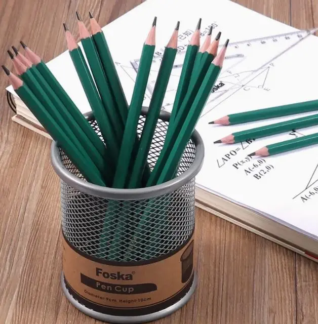 12PCS HB CRAYON A PAPIER SANS BOIS AVEC GOMME FOSKA