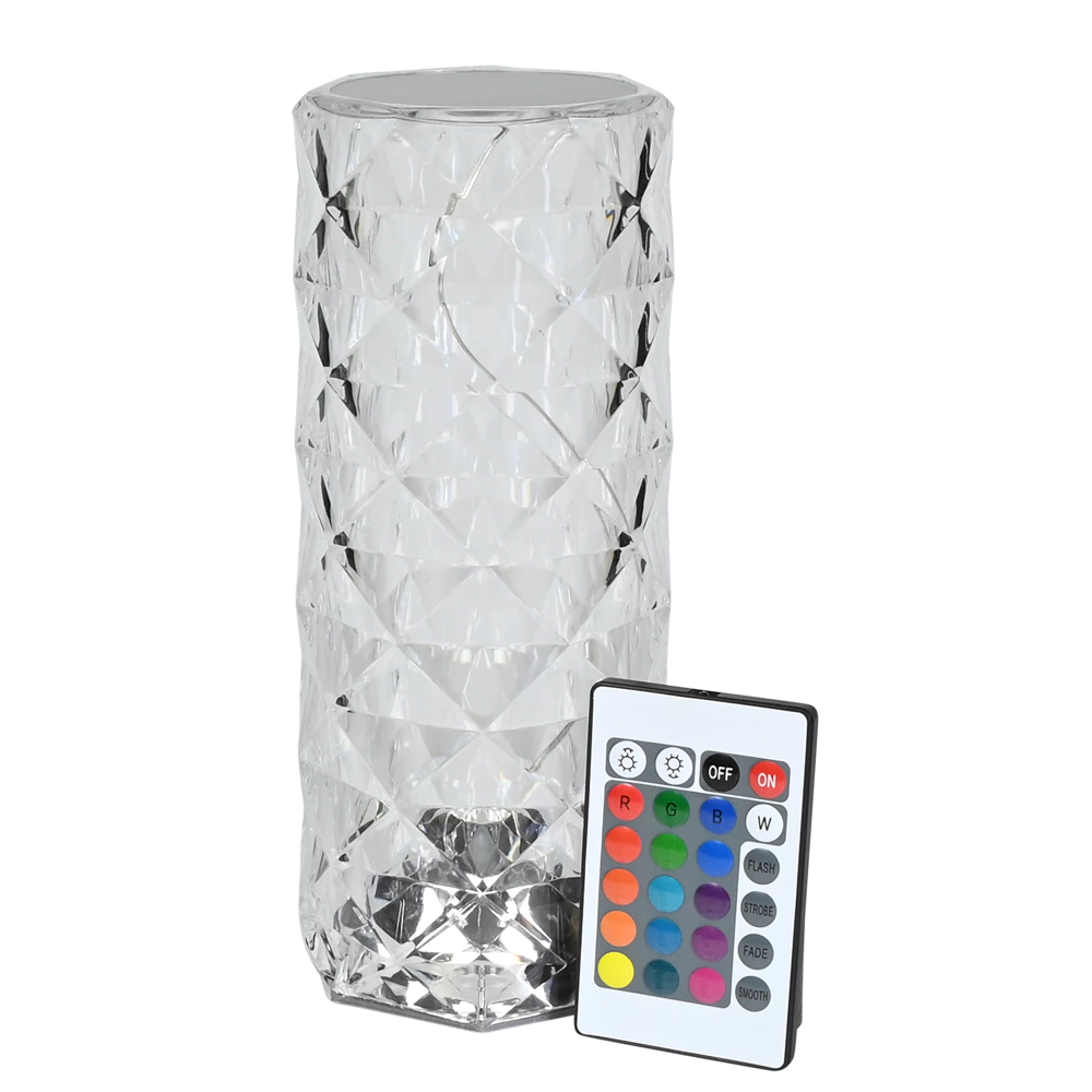 Lampe de table LED rechargeable Crystal + télécomm 