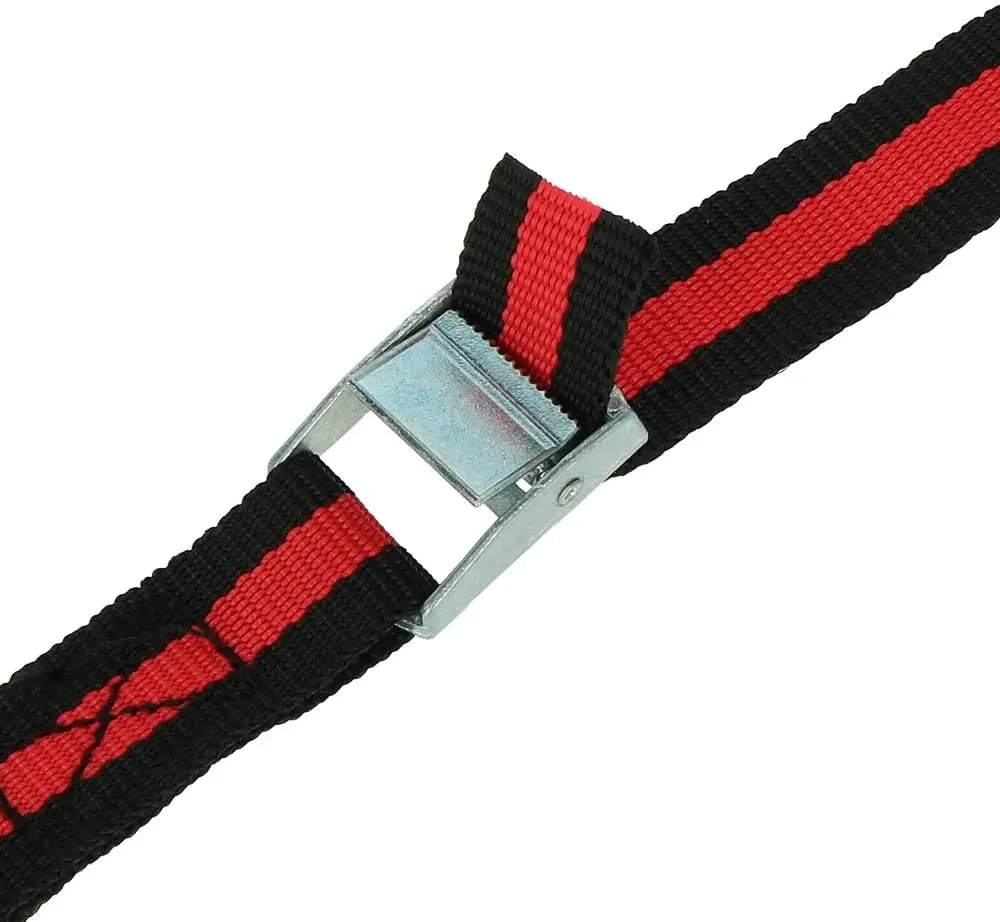 Attache à cliquet Sangle 2,5 mx 25 mm noir/rouge 2 pièces 