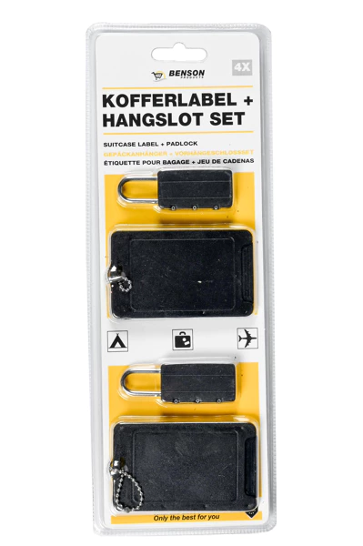Etiquette valise + cadenas 4 pièces