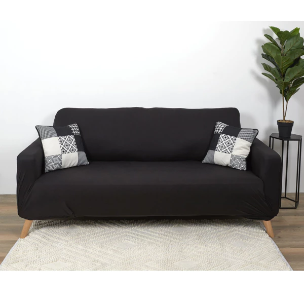 housse extensible canape trois places noir