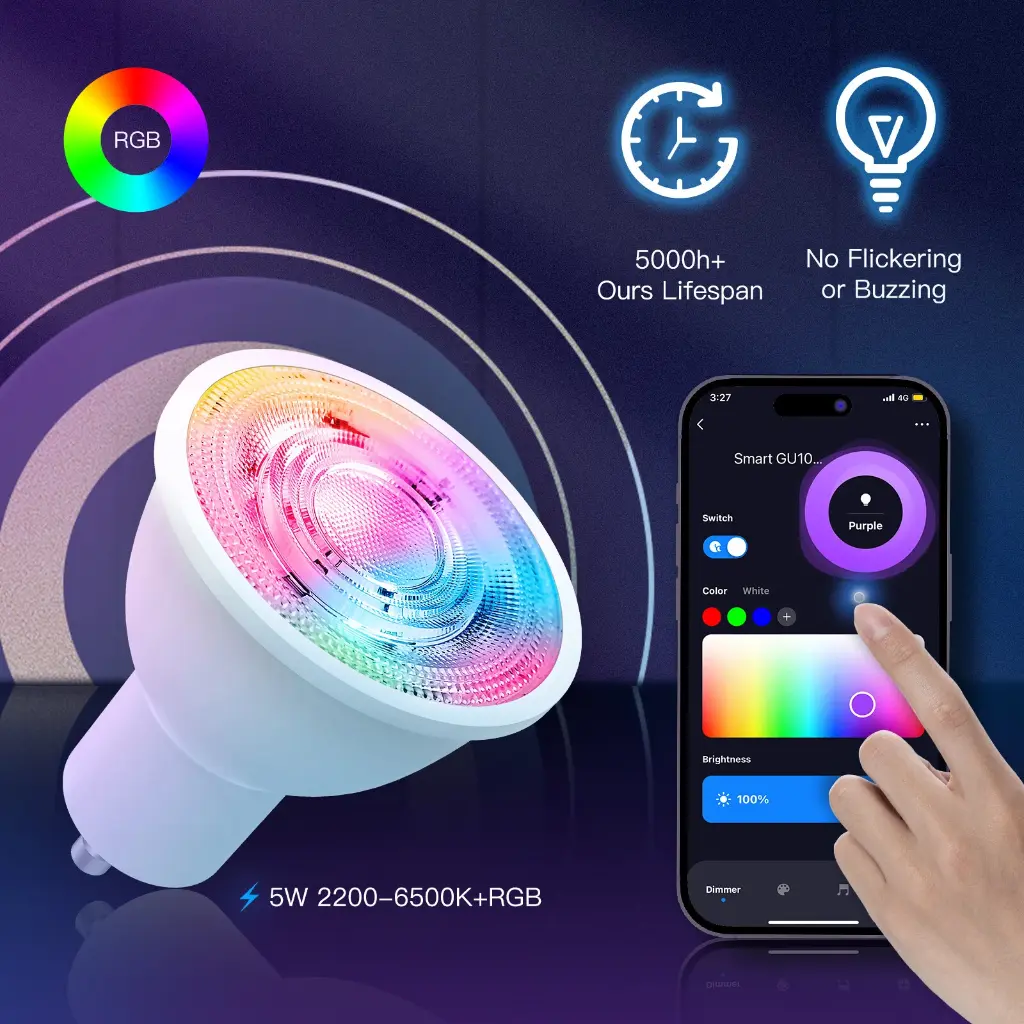  Ampoules intelligentes MOES ZigBee GU10 LED – RGB