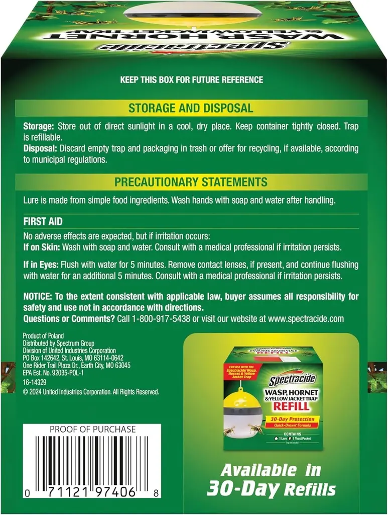 TRAP- Piege Spectracide Wasp & Hornet- Anti Guepes 13.5oz +0.25oz