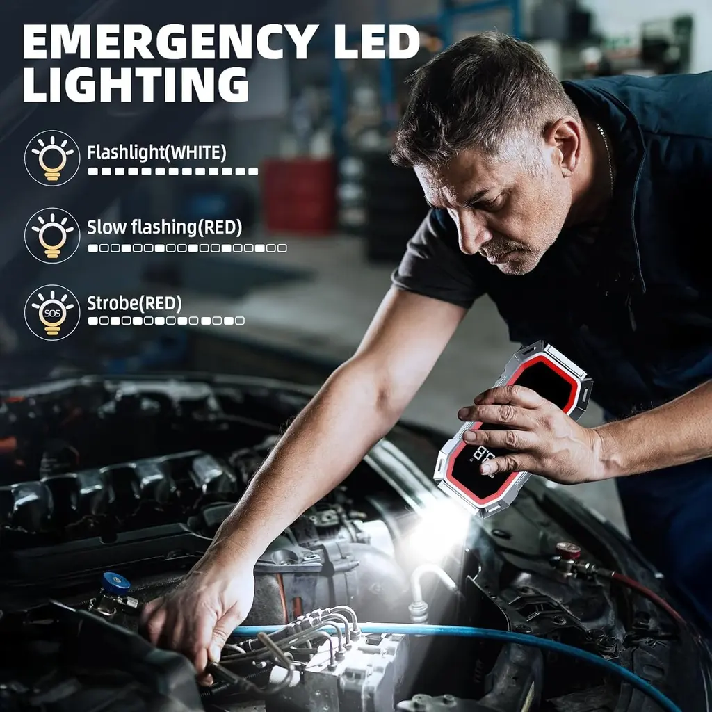 Jump Starter de batterie avec compresseur 5k A et led 