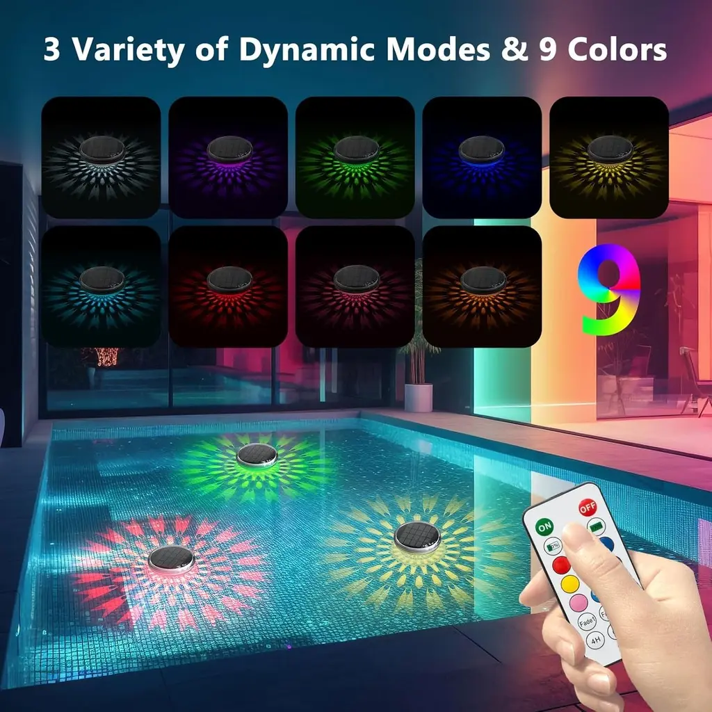 Balise lumineuse RBG flottante 2pack 