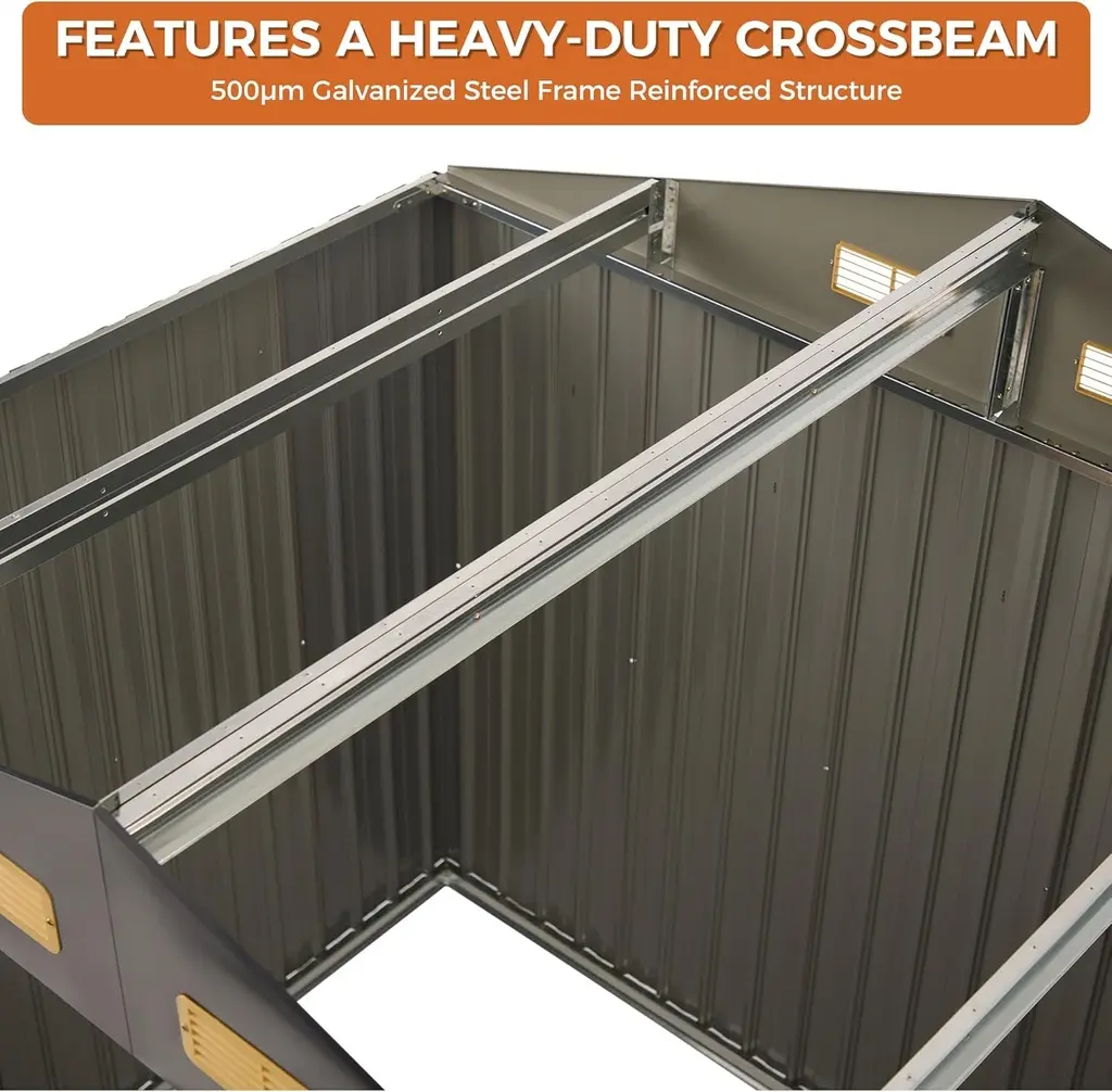 Garage de jardin en acier galvaniser (3m x 2.4) 