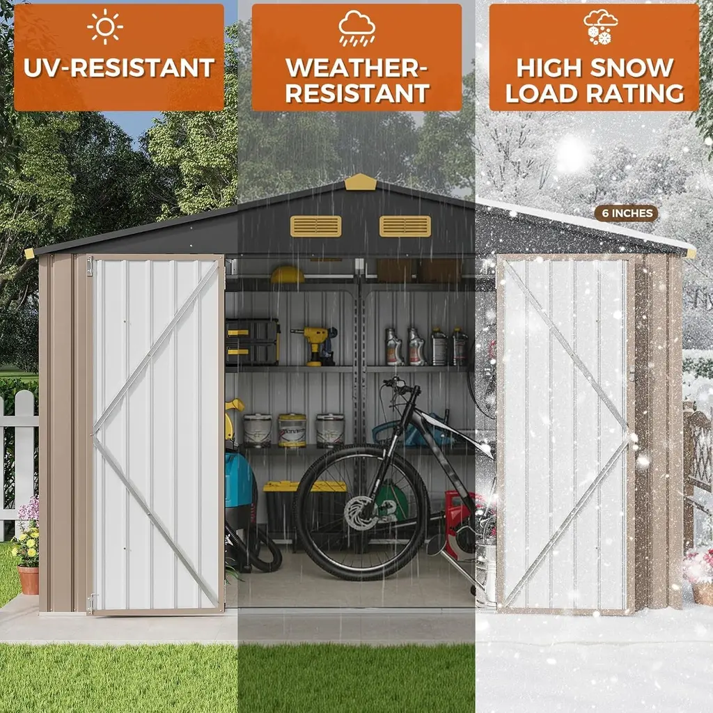 Garage de jardin en acier galvaniser (3m x 2.4) 