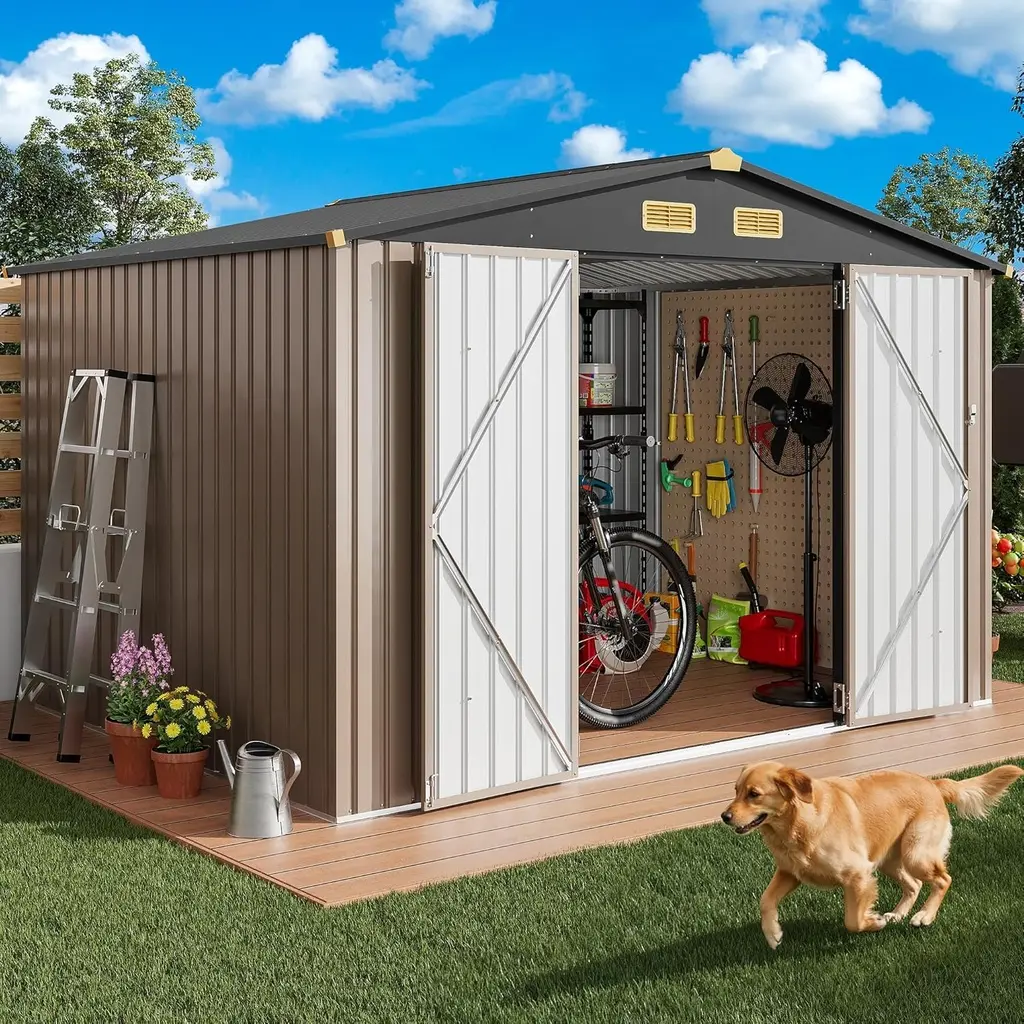 Garage de jardin en acier galvaniser (3m x 2.4) 