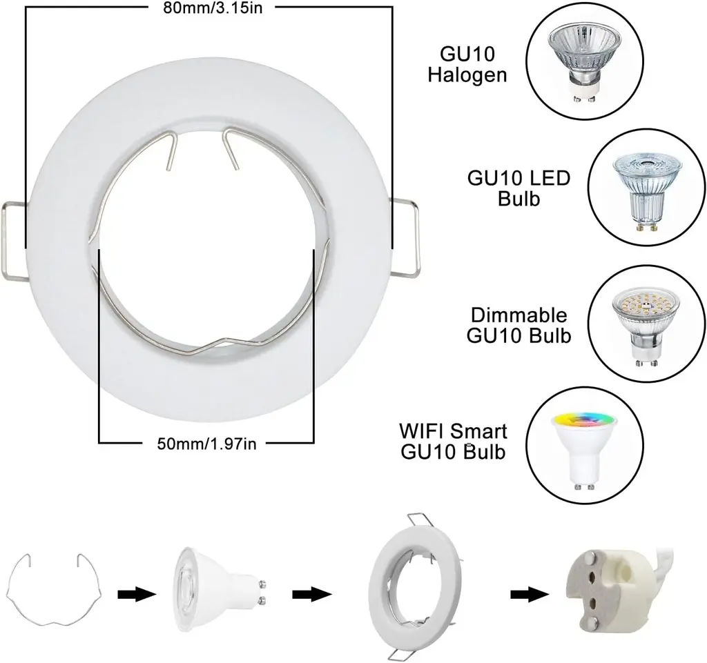 Pack de 10 Support Led GU10