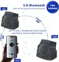 2x Enceintes Exterieures solaire Bluetooth
