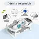 Baignoire bébé pliable AVIDOR – De la naissance à tout-petit –  pieds antidérapants 