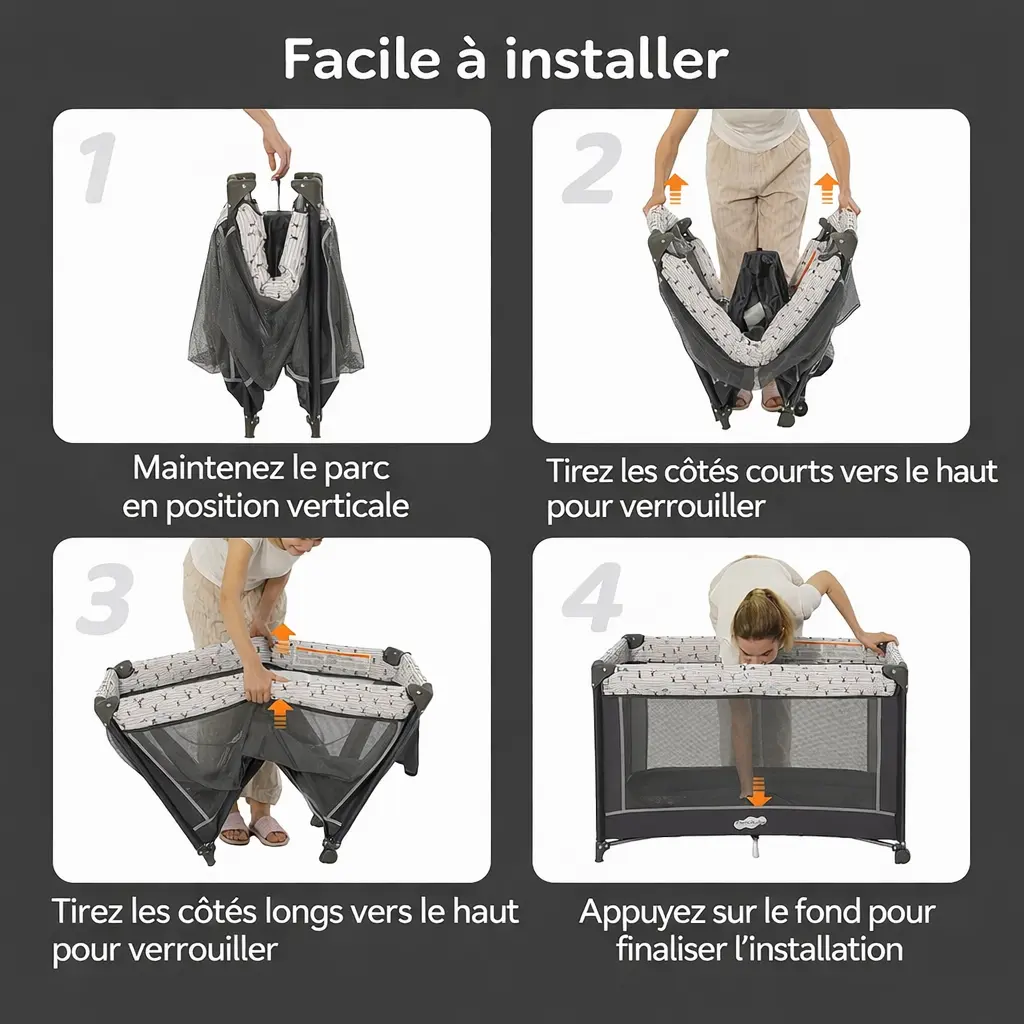 Berceau Bébé , parc pliant PamoBabe