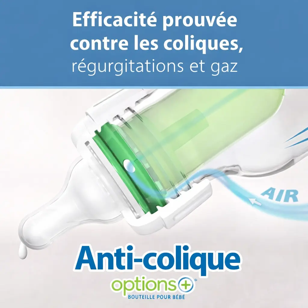 Biberons anti-coliques Dr. Brown’s Options+ 120 ml – Débit lent niveau 1 – Lot de 4