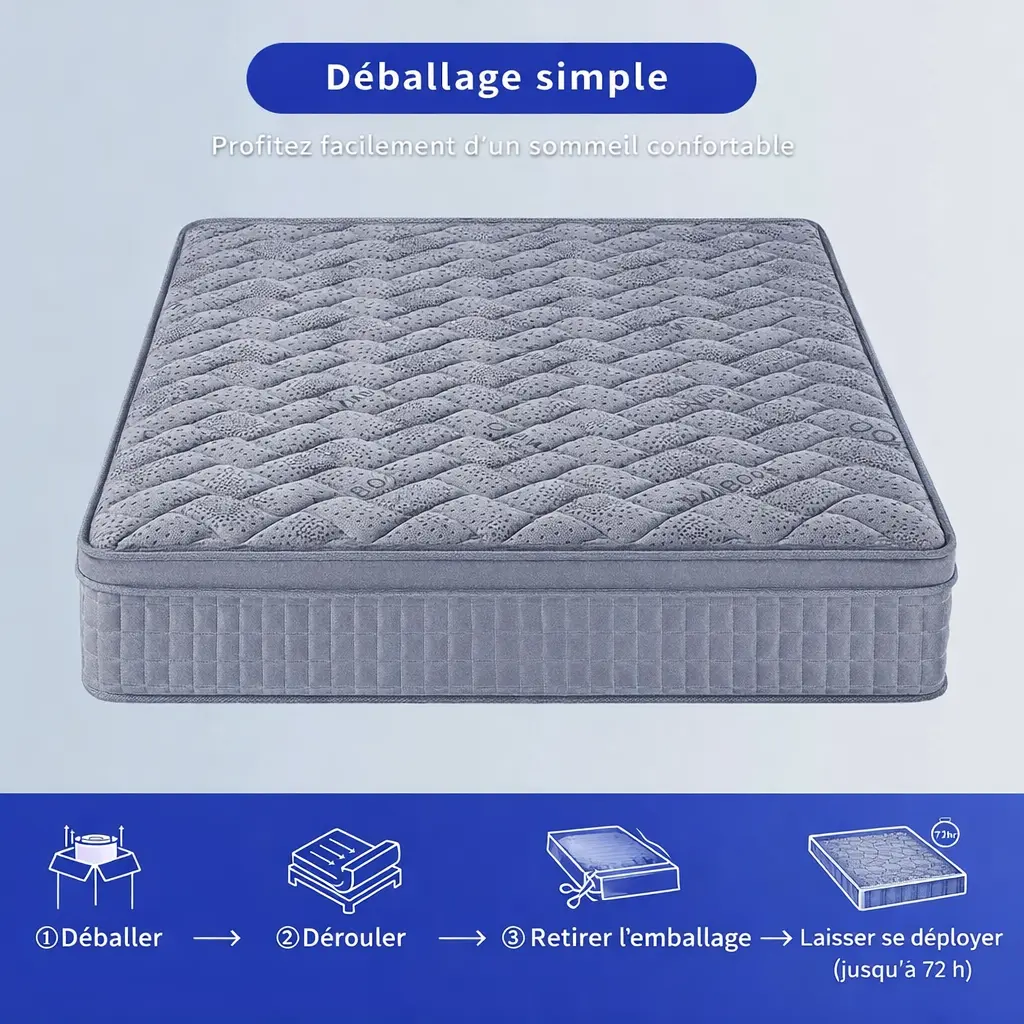 Matelas hybride mémoire de forme (25cm)