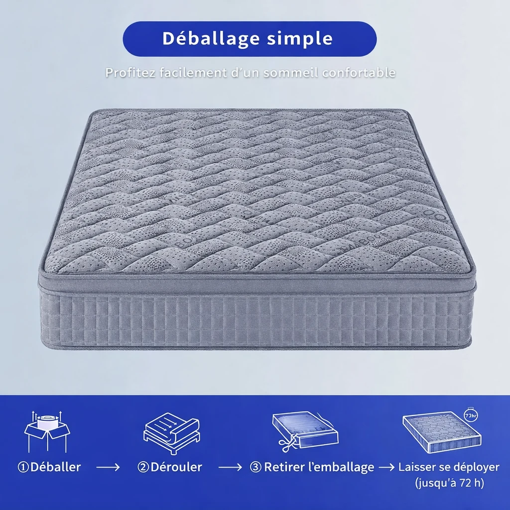 Matelas hybride mémoire de forme (25cm)