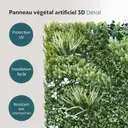 Mur végétal artificiel 100 × 100 cm – Feuillage mixte 