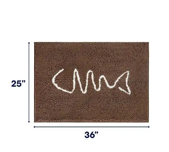 FRISCO Tapis en microfibre chenille Fish Bone+ 91,4 x 63,5 cm - Gris