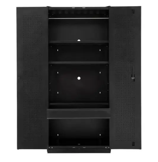 HUSKY Rangement de outils de garage en acier soudé robuste en 3 pce, couleur noire (162.56 L x 203.2 H x 60.96cm P)