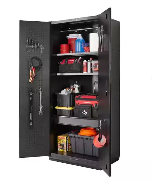 HUSKY Rangement de outils de garage en acier soudé robuste en 3 pce, couleur noire (162.56 L x 203.2 H x 60.96cm P)