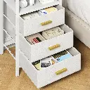 Table de chevet moderne à 3 tiroirs en tissu