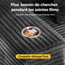 Canape d’angle modulable confort XXL, tissu côtelé gris