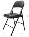 Chaises pliantes en acier rembourré – Noires (1pcs) 