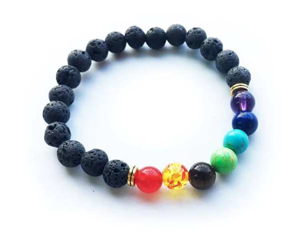Bracelet Guérison des 7 Chakras Pierres de Lave