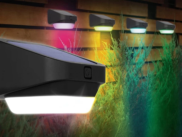 Lampe de jardin solaire LED RGB pour escaliers, te