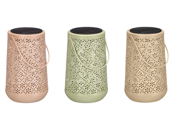 Lanterne solaire, forme conique, motif losange, 3 