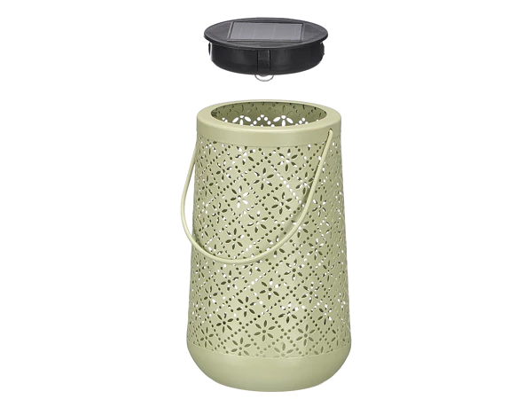 Lanterne solaire, forme conique, motif losange, 