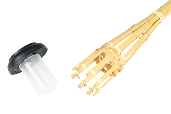 Lampe torche de jardin en bambou solaire 78 cm