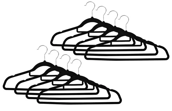 Cintres noirs velours, lot de 10