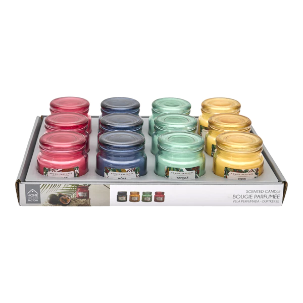Bougie parfumée Paradis Exotique H 6,8 cm, 4 assorties