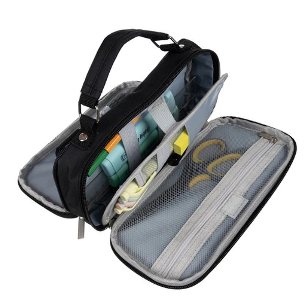Trousse crayons double extensible noir Maaleo