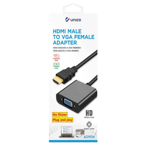 Adaptateur HDMI mâle vers VGA femelle - Noir