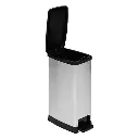 poubelle ped plast 40l slim soft c, argent