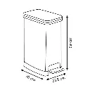 poubelle ped plast 40l slim soft c, argent