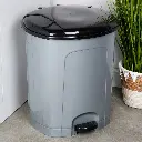 Poubelle à pédale en plastique, grise, 50 l
