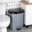 Poubelle à pédale en plastique, grise, 50 l