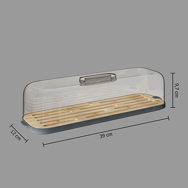 boîte baguette plastique + bambou fresheat, gris